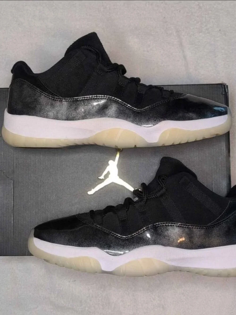 New! Air Jordan Retro 11 Low Barons Black Metallic Silver (2017) Men's Size 10.5